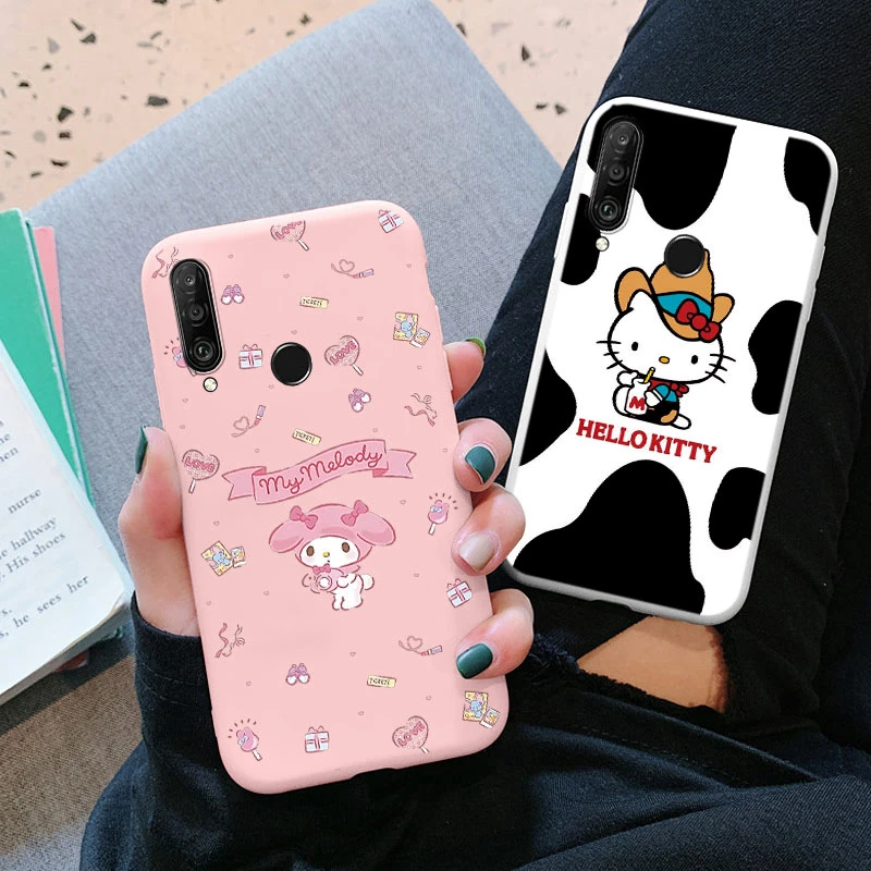 Handy hülle für für Huawei P30 Lite P30 Mädchen Anti-Drop niedlichen Cartoon Cinna moroll Kuromi Hallo Kitty Silikon Soft Back Print Cover