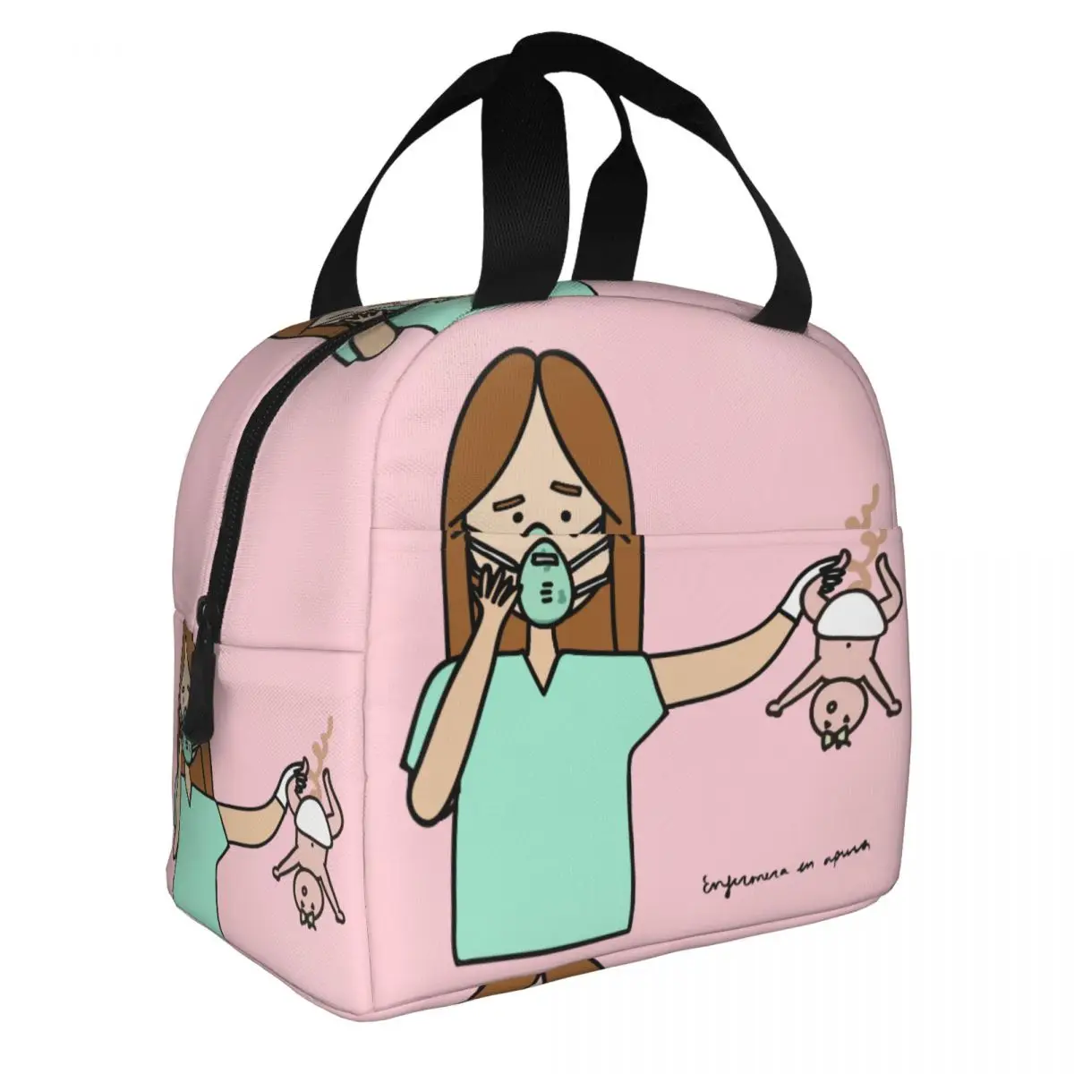 Custom Enfermera En Apuros Doctor Nurse Medical Health Insulated Lunch Tote Bag for Women Resuable Thermal Cooler Food Lunch Box