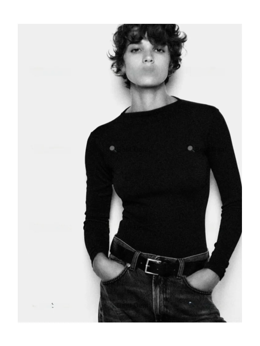 Dangerous Women Long Sve Slim Fit Penguin Collar Bodysuit Self-Preservation Large Ba Exposure Design Commute Sle T-irt