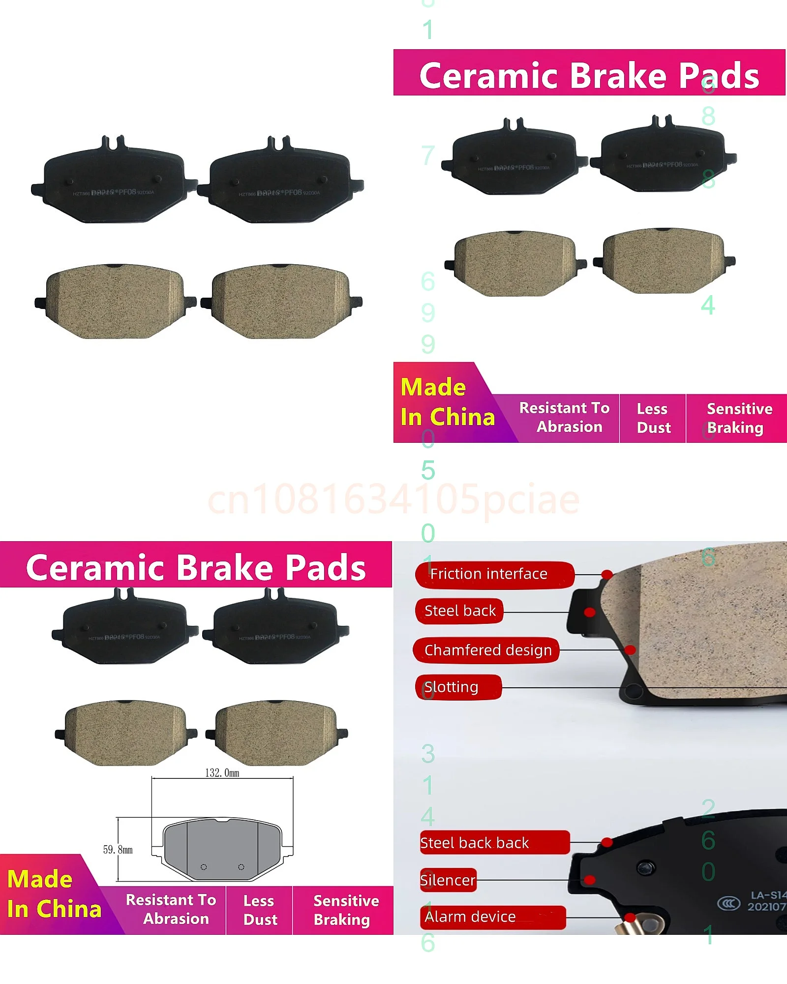 For Mercedes-Benz GLS580 GLS450 GLE350 Rear Brake Pads A0004204002 Auto Parts