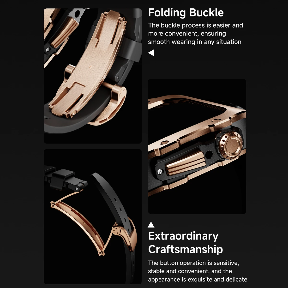 Apple Watch Series 10 46mm用 ステンレススチール製改造キット、スポーツバンド、交換用ラバーバンド