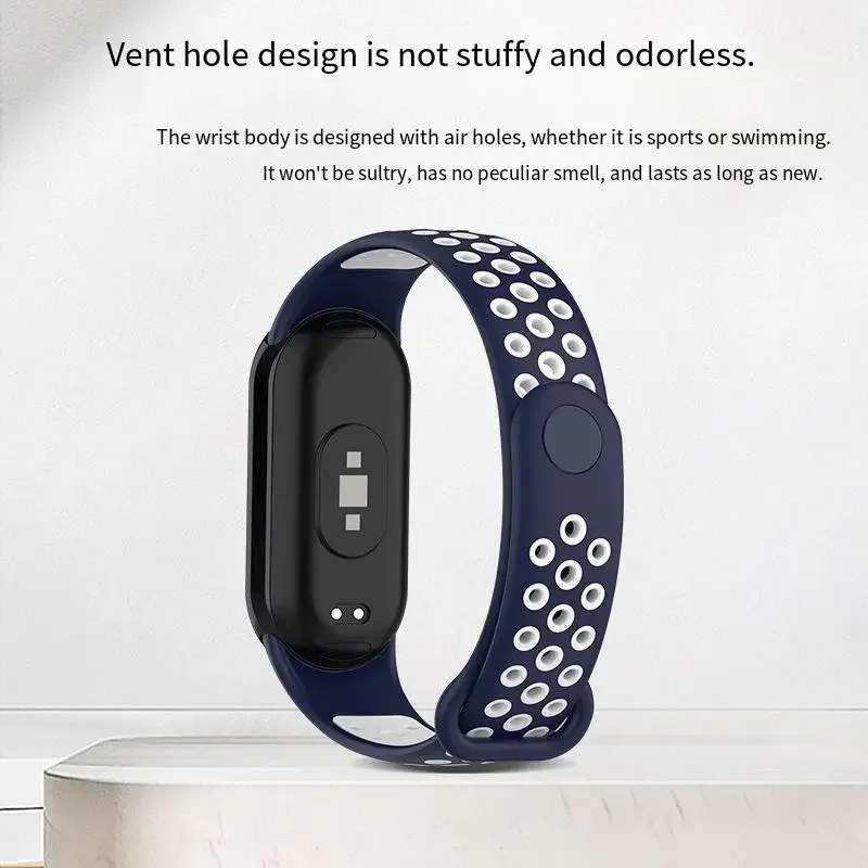 Cinturino in Silicone per Xiaomi Mi Band 8 SmartWatch comodo cinturino in doppio colore traspirante per accessorio per cintura Mi Band 8