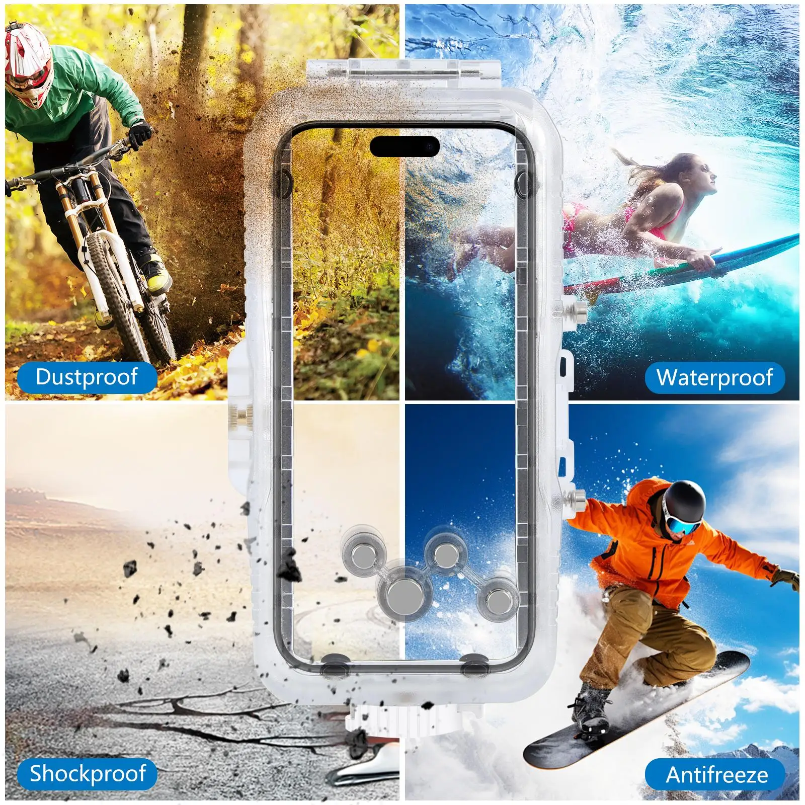 Obrázek 6: PULUZ 40m vodotěsný smartphone pouzdro pro iPhone 16 pro maxi