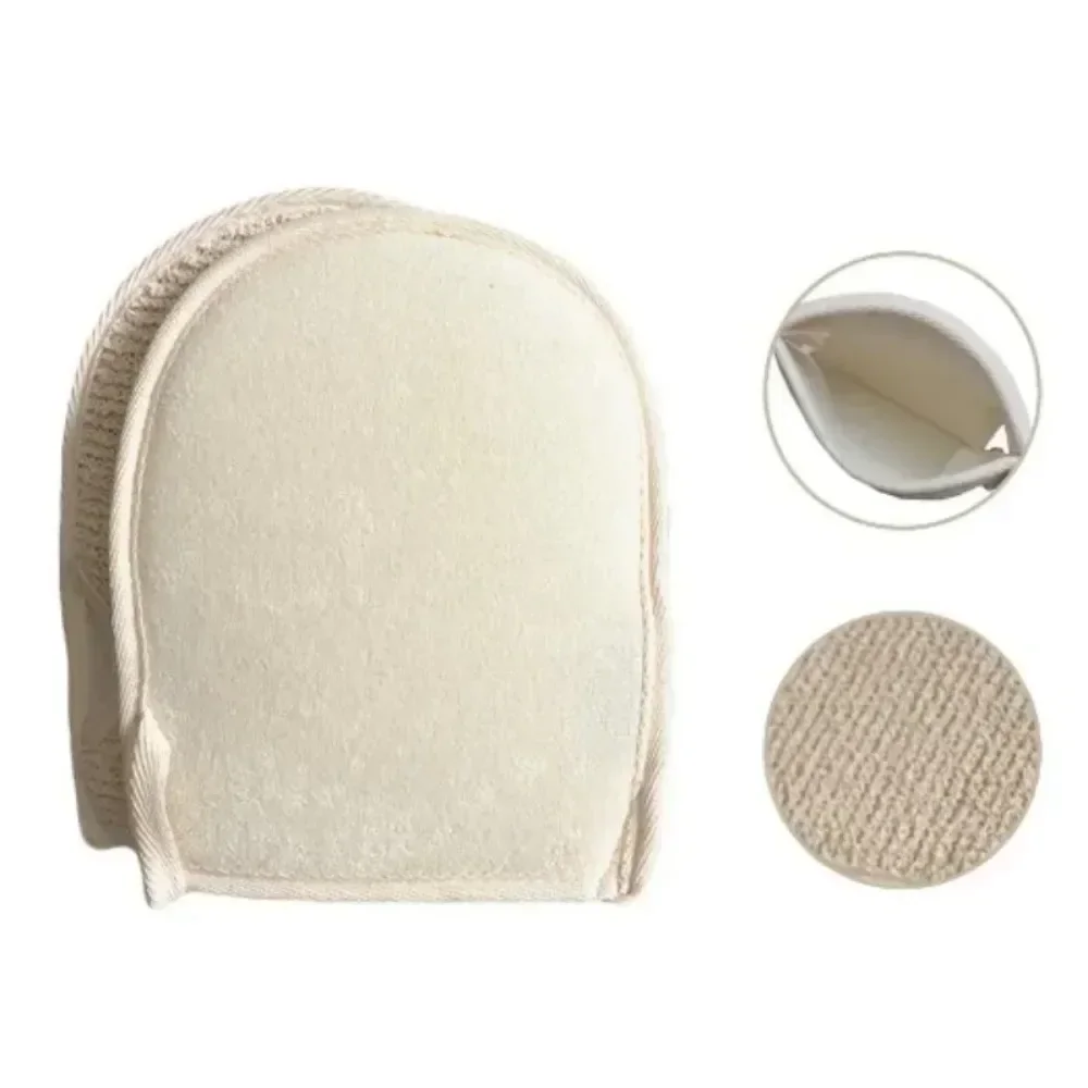 Miękka Naturalna Rękawica Luffa Dwustronna Gąbka do Peelingu Ciała Ścierka do Kąpieli Rękawica do Mycia Ciała do Spa Spałki do Czyszczenia Skóry Rękawice do Kąpieli