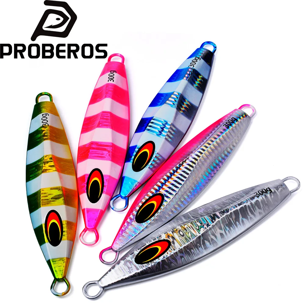 Proberos Künstliche Meeresfischerei-Jigs, 1 Stück Metall-Jigging-Köder mit 3D-Augen, Sinkende Wobbler, Laserbemalter Harter Köder, Angelzubehör