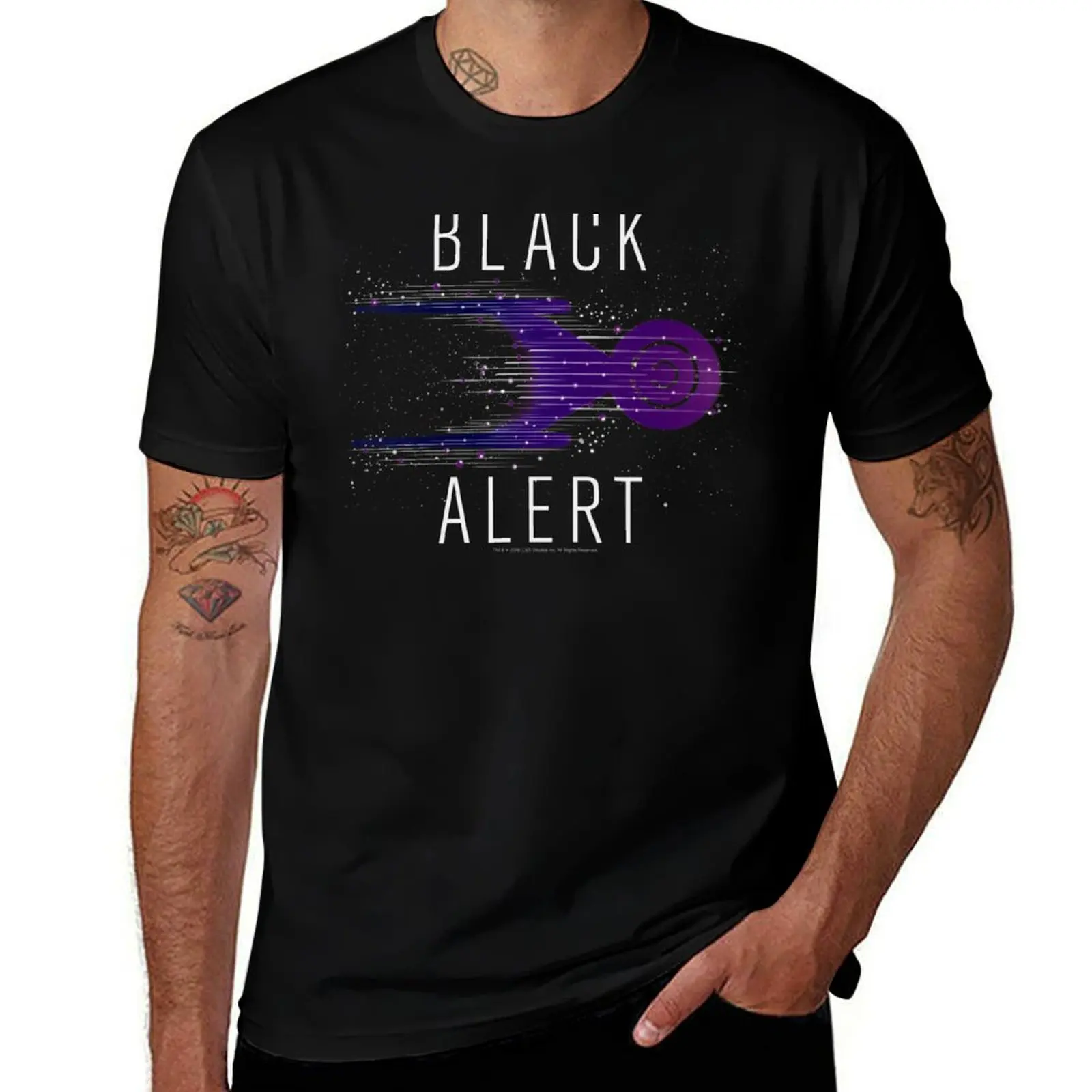 Star Trek Discovery Black Alert Ship Space Fill T-Shirt Basic Casual Wear Short Sleeve Top T-Shirt