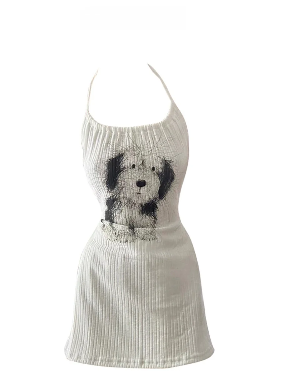 

Летний сексуальный женский топ с принтом и открытой спиной, укороченный, с завязками на шее, облегающий, базовый слой