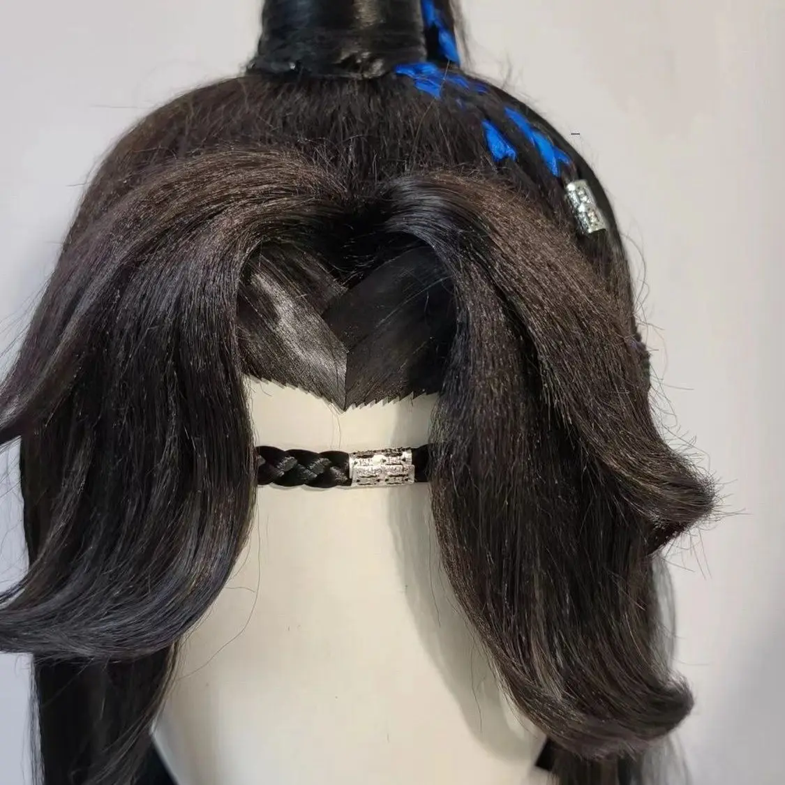 Qiangjinjiu Styled Shenlanzhou Wig Xiaochiye Long Black Customized Wig Heat Resistant Synthetic Hair Anime Halloween With Wig