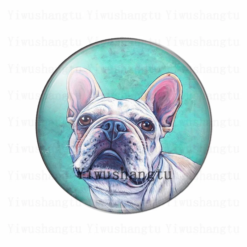 Cabochon animal cute  dog\'s head 12mm/20mm/25mm/30mm Round photo glass cabochon demo flat back Making findings