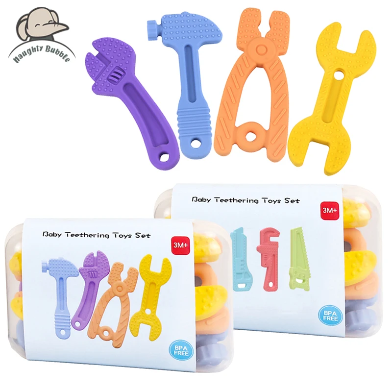 Baby Teether Educational Silicone Toy Newborn 0 12 Month Babies Care Rattle Teether for Kids Exercise Teeth Cartoon Style Toys