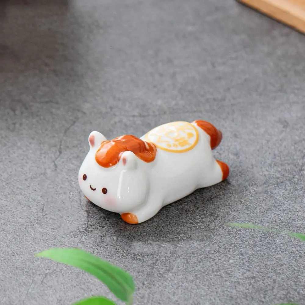 Ornament Ceramic Horse Chopstick Rest Cartoon Table Decor Spoon Rack Holder Cute Kawaii Chopsticks Holder Tableware