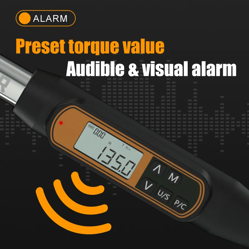 Digital Torque Wrench 3/8 1/2 Inch 340Nm High Precision for Car accessories Tools with Buzzer & LED Notification for Auto