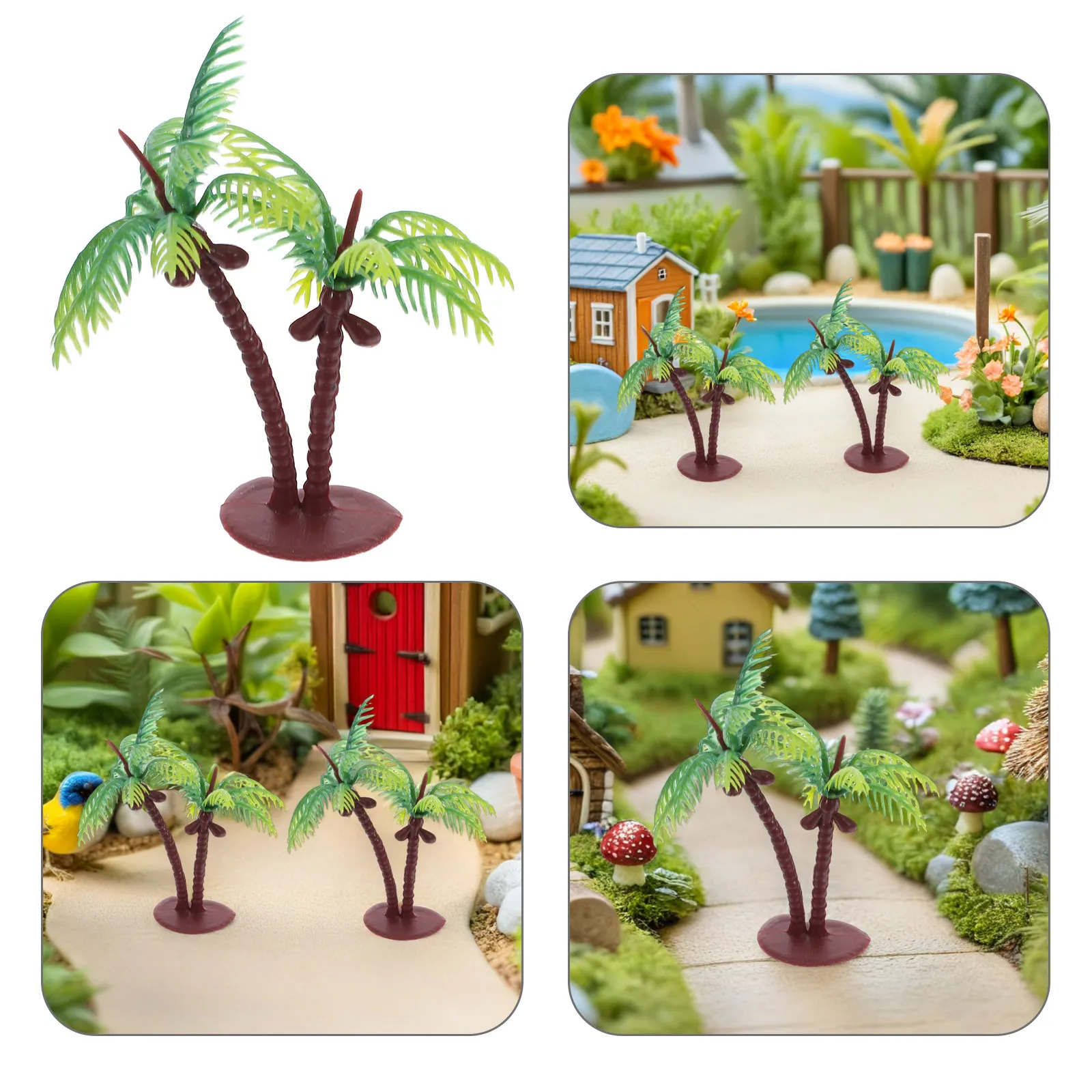 

36 шт. Искусственные миниатюрные пальмы: реалистичный тропический декор для аквариумов, террариумов, диорам, поделок, пляжных тематических вечеринок, имитация мини-пальм