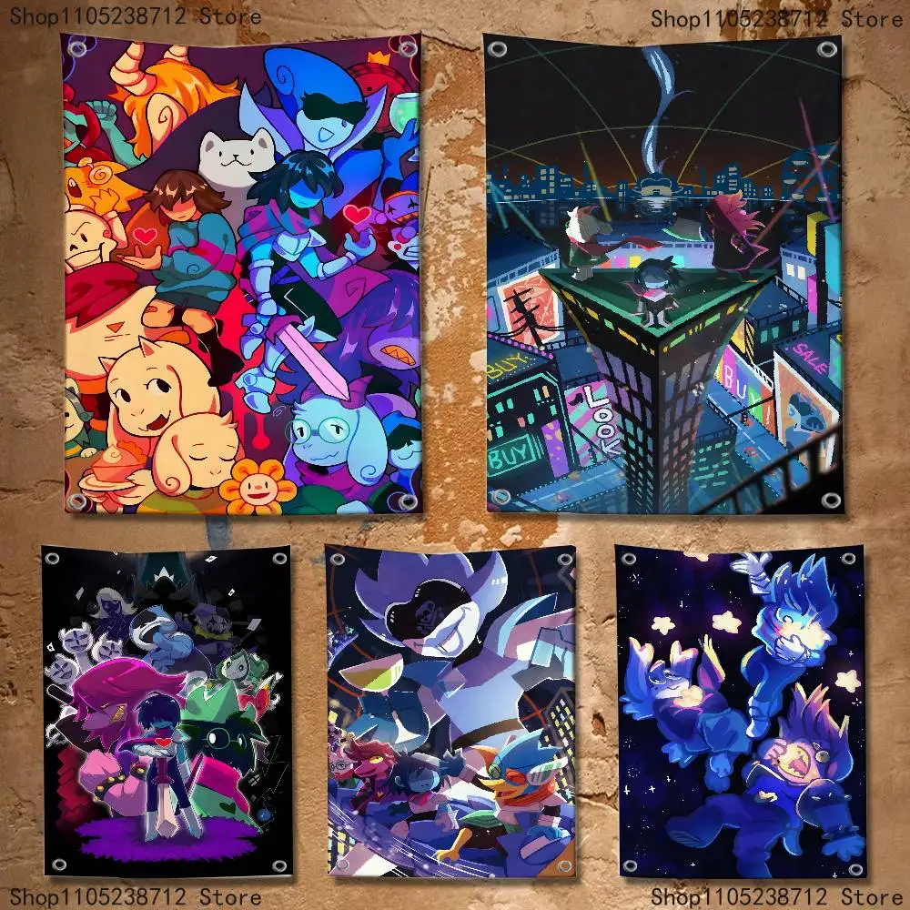 

D-Deltarunes Game Flags for camping living room bedroom party carnival booth interior decorations