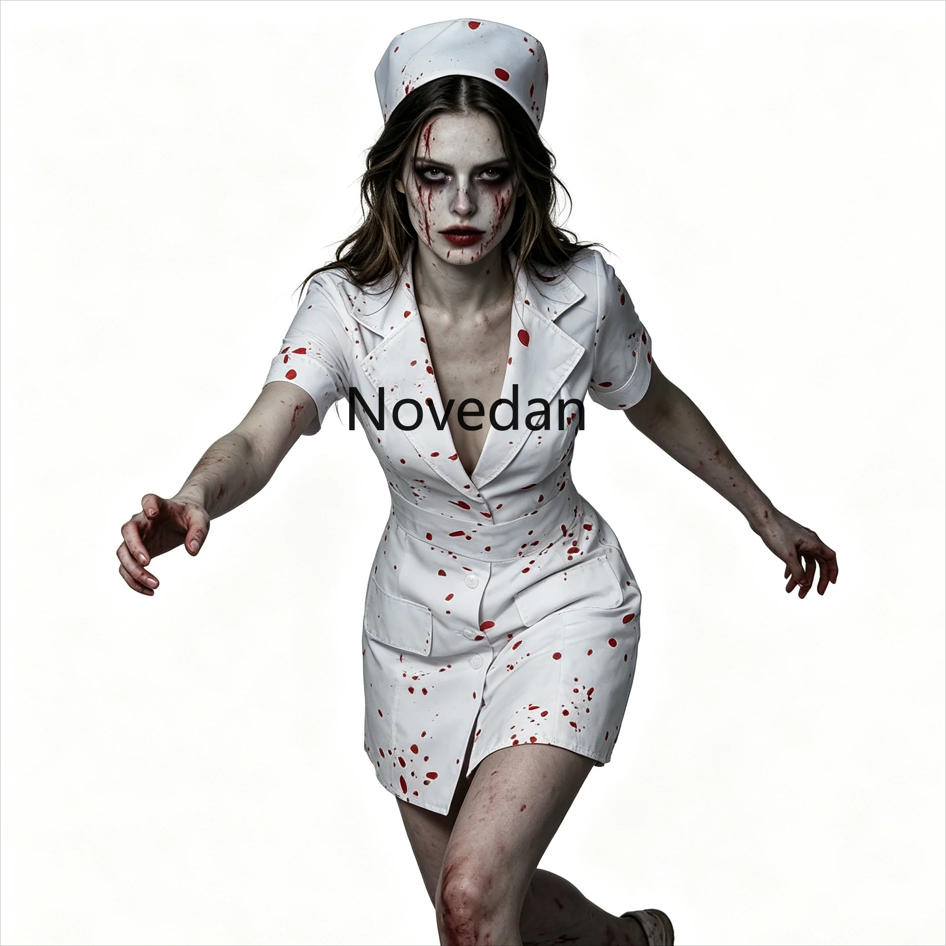 Fantasia de Cosplay de Enferme - Zombie Party Games For Adults avaliação e preço