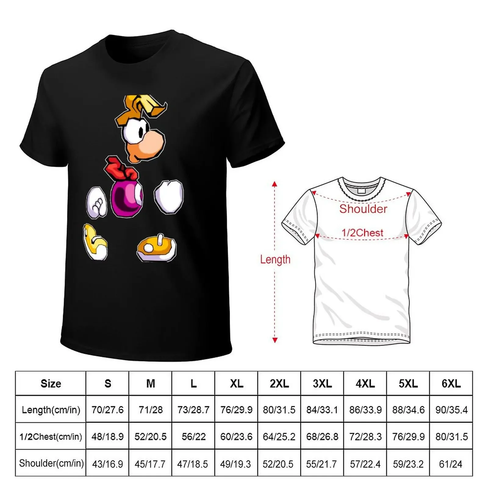 Back to 1995's Rayman! T-Shirt street wear blacks sports fans graphic t shirts T-shirt men