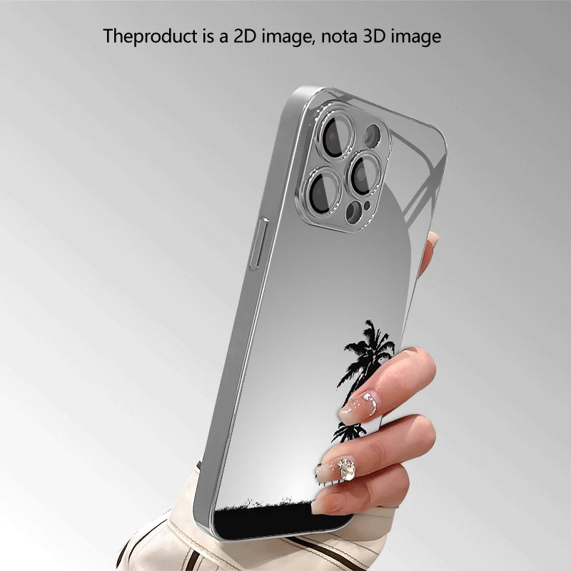 Coconut Palms Cast Their Shadows in the Twilight Lens Protection Design for iPhone 18, 17, 16, 15, 14, 13, 12, 11 Pro Max Phone