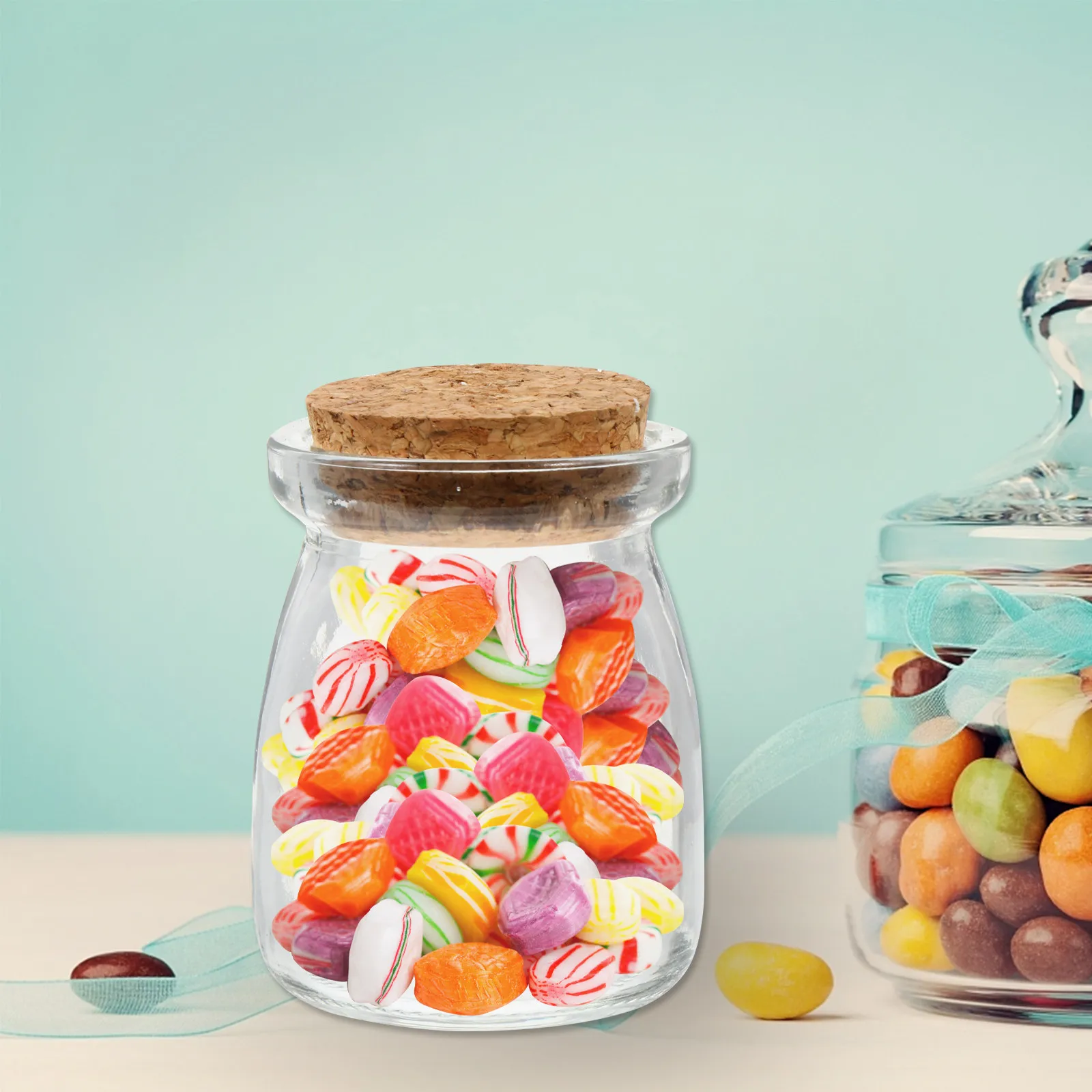 Fairy Labels Juice Empty Candy Jars with Lids Storage Bottle Wishing Bottles Pudding Glass
