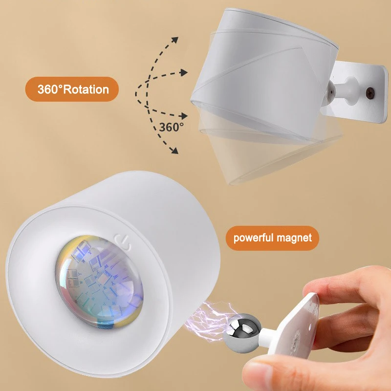 RGB Led Wall Lamp Touch Control Remote Wall Lights Double Head Portable Night Light For Bedside Bedroom Reading Lamp