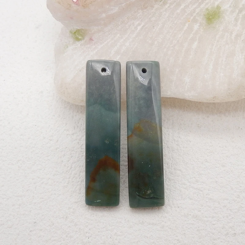 Natural Stone Wave Jasper Water Drop Shape Fashion Jewelry Women Earrings Accessories 37x9x4mm 5.6g