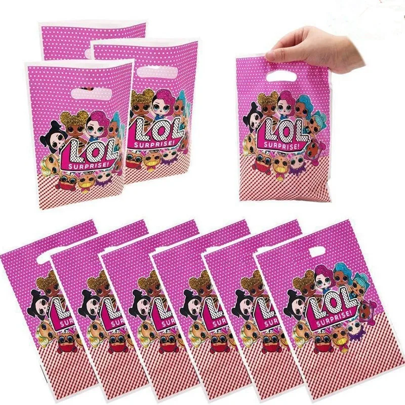 10/20/30 Uds. Lol sorpresa muñeca tema fiesta de cumpleaños regalo bolsa de dulces bolsa de botín para niños cumpleaños K pop Goody bolsas Baby Shower
