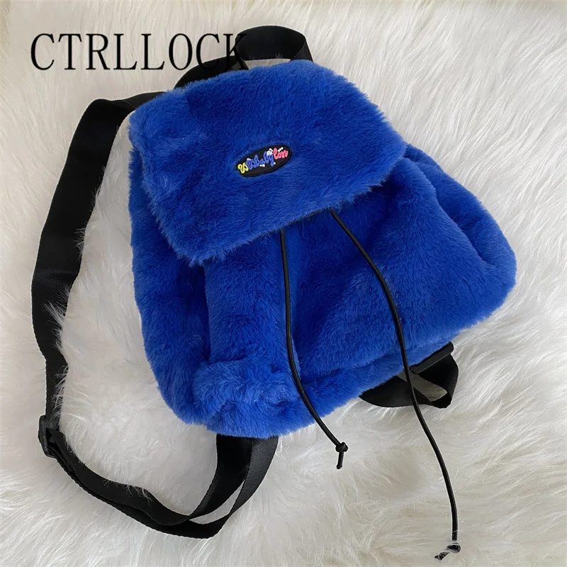 CTRLLOCK-mochila escolar de piel azul de estilo pijo para estudiantes, Color caramelo, bonita, primavera y verano