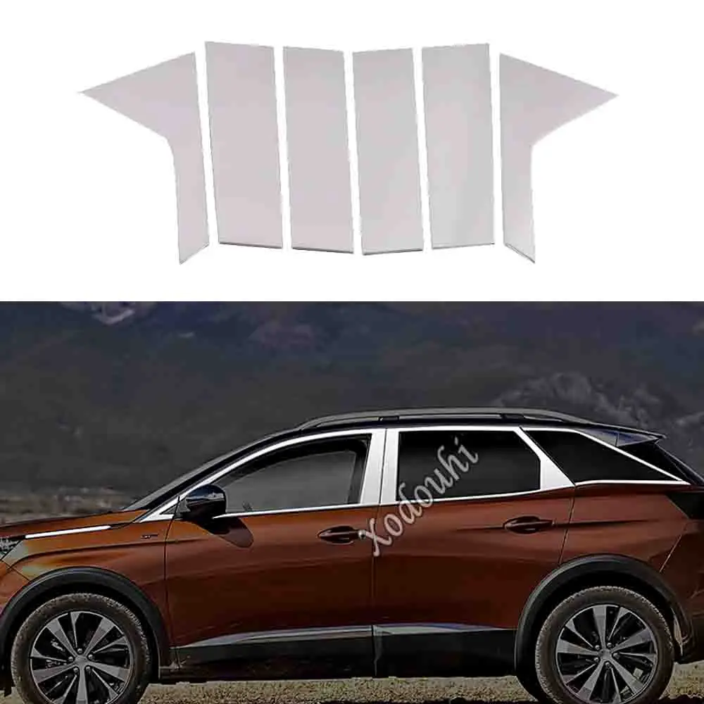 

Car Stainless Steel Garnish Pillar Window Middle Strip Trim Frame Stick For Peugeot 3008 GT 3008GT 4008 2016 2017 2018 2019 2020