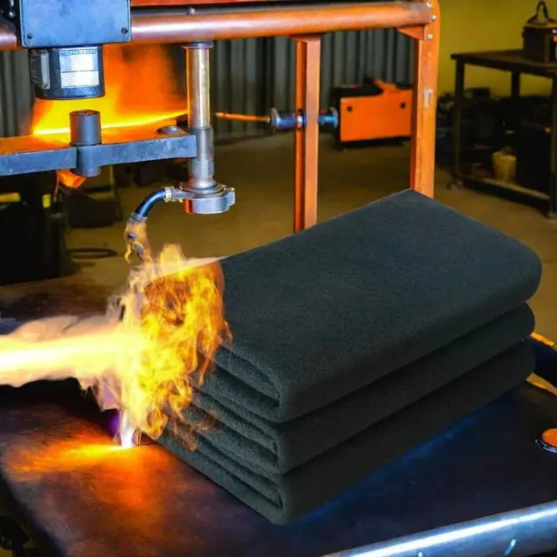 2mm/5mm Pre Oxidized Fiber Heat Resistant Welding Blanket Fireproof Nonwoven Insulation Pad for Soldering Welding Safety Use