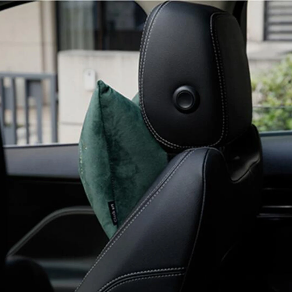 

1pc Car Neck Pillow Bow Shape Adjustable Headrest Cushion For All Vehicles Comfortable Support Seat Back Car Accessories Green