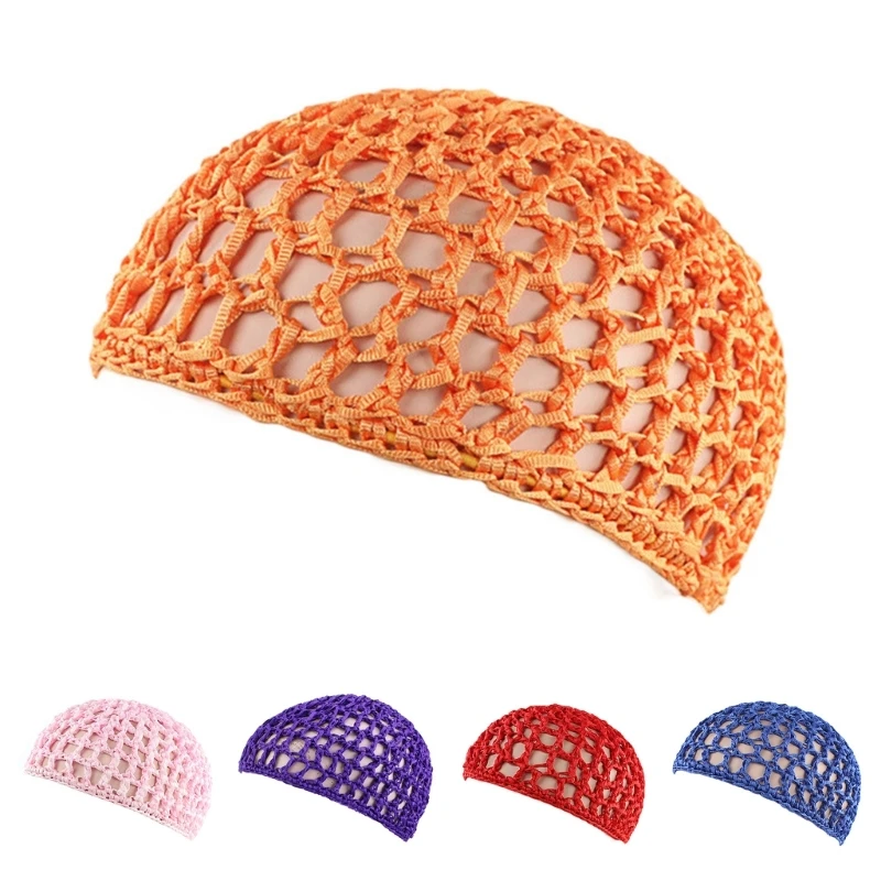Handwoven Pullover Hat Crocheted Hollow Hairwear Folk Headgear Music Festival image 4