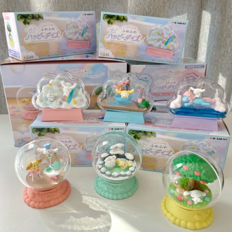Re-Ment Cinnamoroll Terrarium Collection Series Miniaturszene Desktop-Dekoration Spielzeugfigur Anpassbares Geburtstagsgeschenk