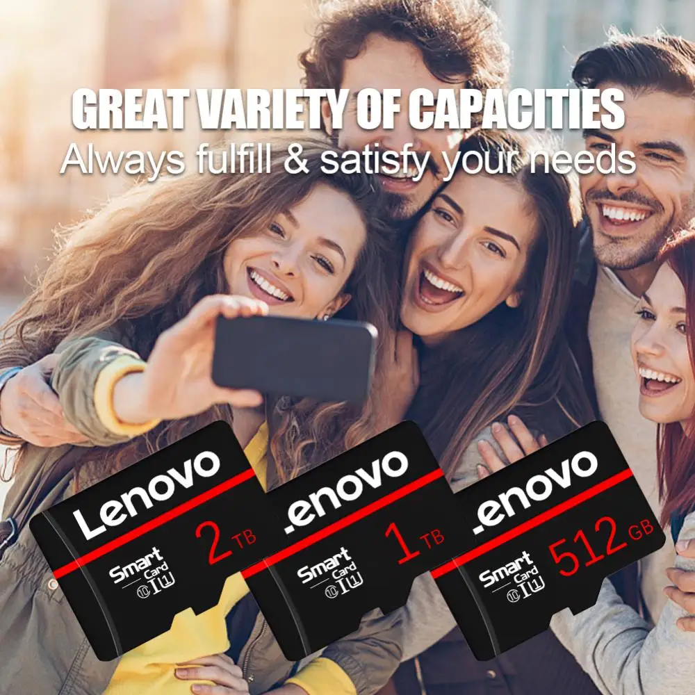 Новинка, высокоскоростная SD-карта Lenovo, 512 ГБ, 1 ТБ, TF-карта V60, 128 ГБ, U3 SD-карта для картриджа с флэш-играми EZ, бесплатная доставка