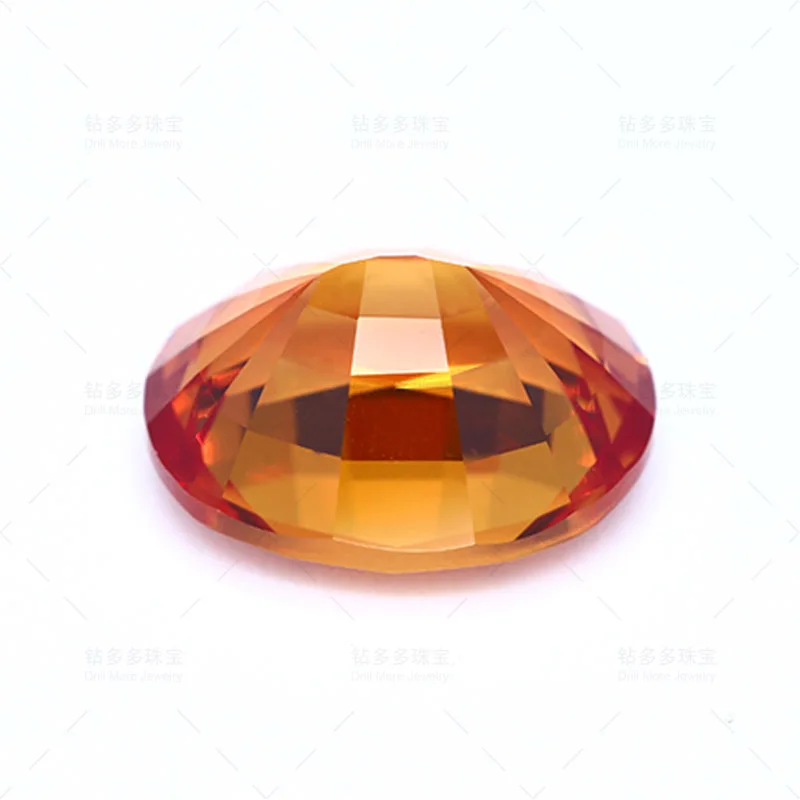 Lab Grown Sapphire Sunset Orange Oval Loose Stone for DIY Jewelry Making Necklace Rings Optional AGL Certificate