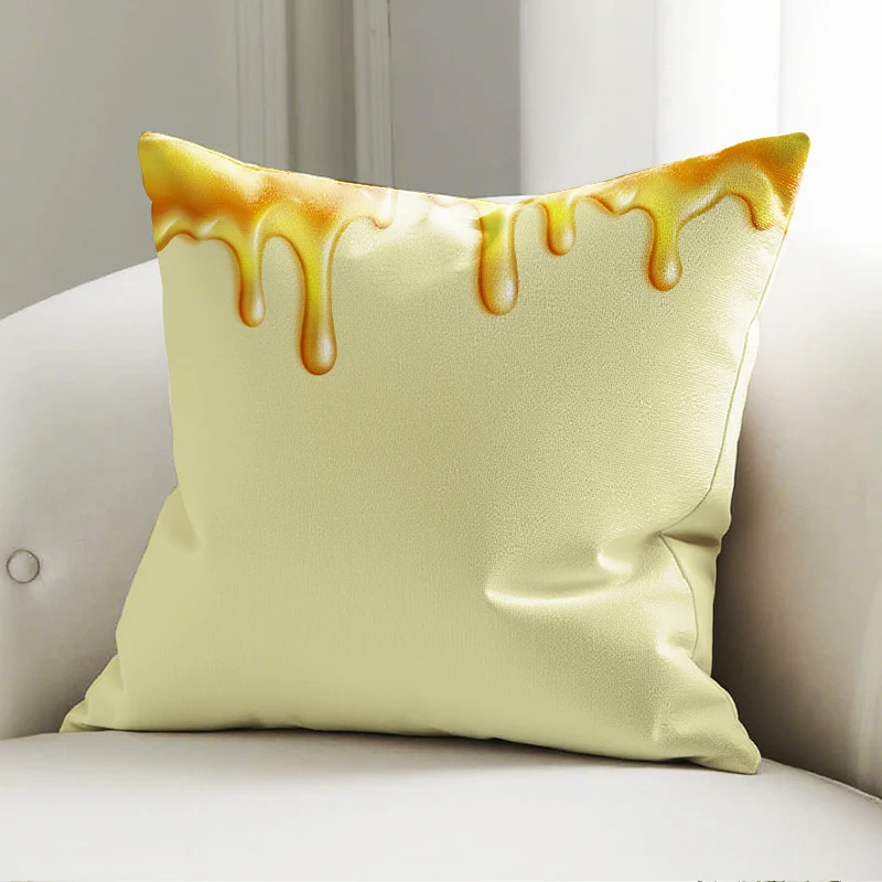

Honey Pillow Cushion Yellow Pattern Soft Sofa Decor Throw Pillow Home Decor Gift