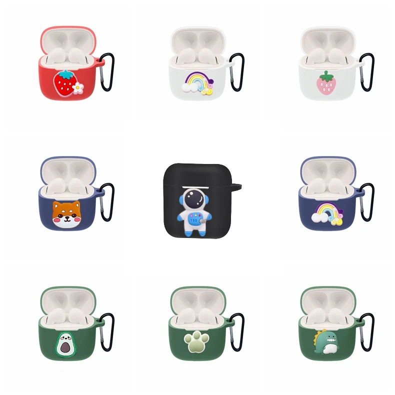 สำหรับ Baseus Bowie E8กรณีสุนัขการ์ตูนสัตว์ตลกน่ารักดอกไม้ซิลิโคนหูฟังป้องกันลื่นสำหรับ Baseus e8กรณี
