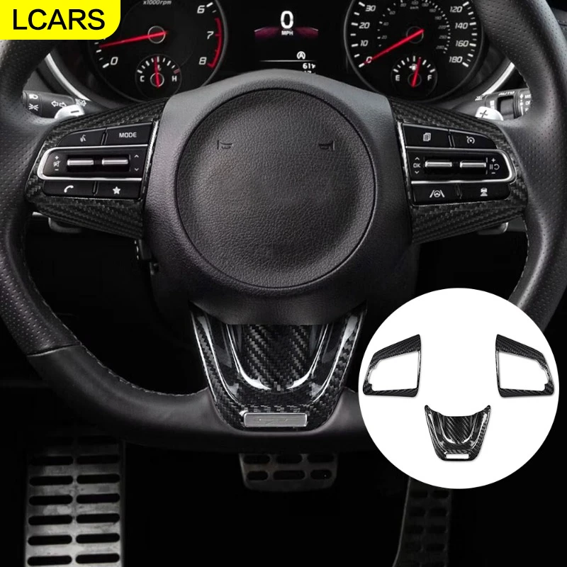 

LCARS-For Kia Stinger 2018-2022 Steering Wheel Button Chin Trim Carbon fiber car interior stickers