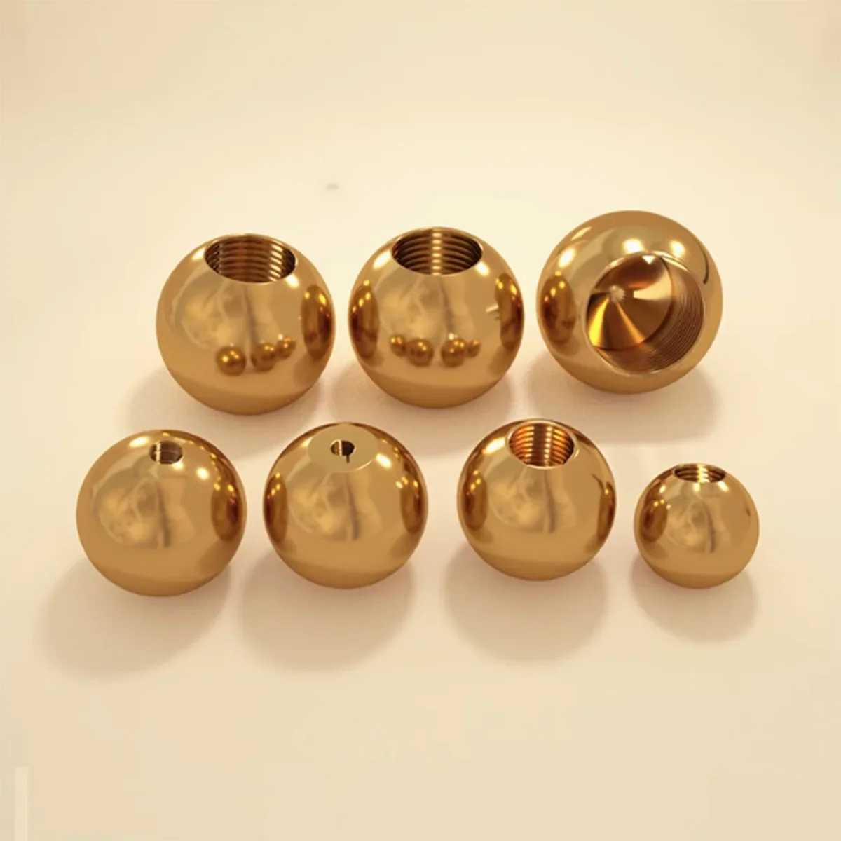 Pure Brass Internal Thread Spherical Nut Bald Head Plug Decorative Screw Cap Lighting Fixture Accessories M6M8M10M12