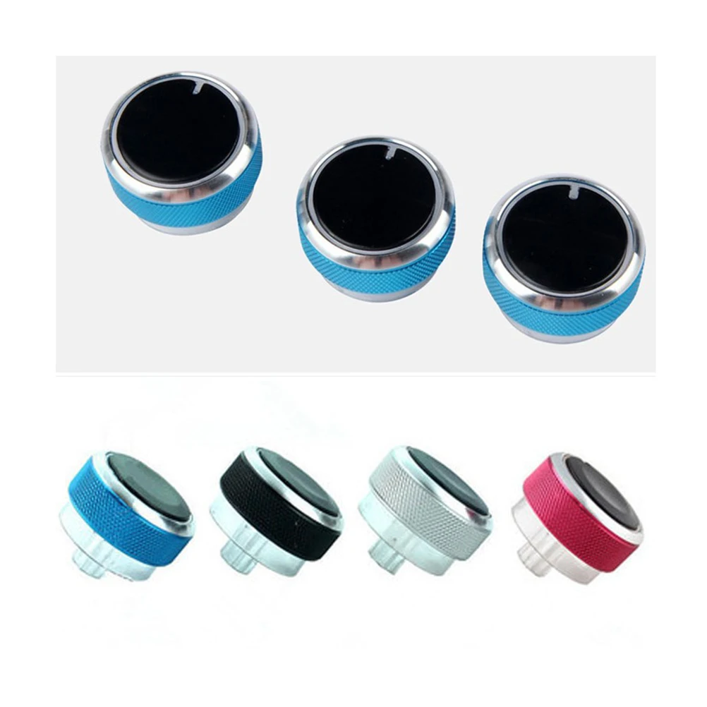 

3pcs Air Switch Knob for Air Conditioning Switch 2 3 Mondeo 2005 2014 PVC Aluminum Alloy Car Accessories