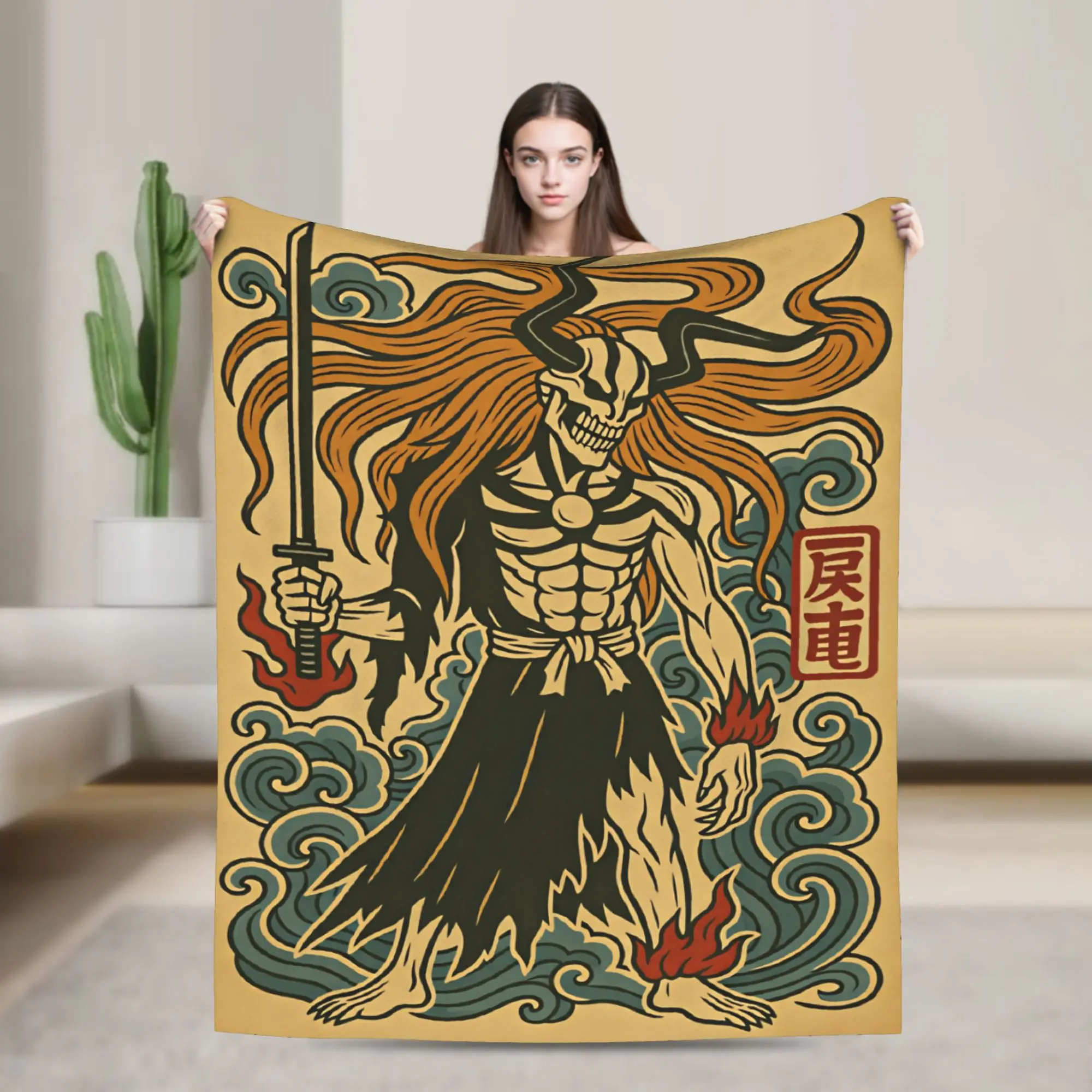 Bleach Kurosaki Ichigo Anime Cartoon Blanket Quality Warm Soft  Bedding Throws Winter Camping Home Decor Graphic Bedspread