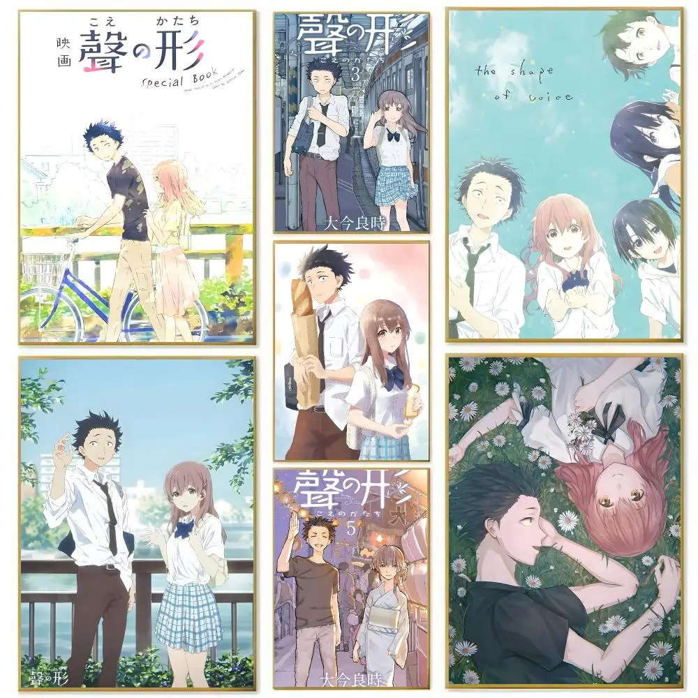 Japanese Anime A S-Silent Voice Poster High-definition Art Sticker Self Adhesive Waterproof Home Decoration For Living Room
