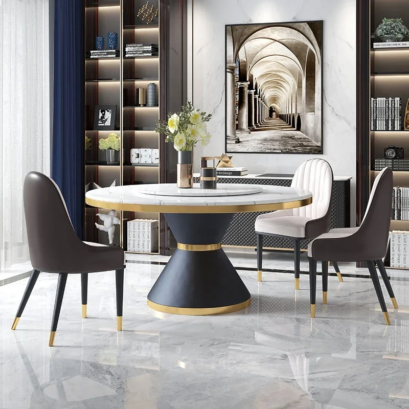 

Luxury Marble Round Kitchen Dining Room With Lazy Susan Tables Qualified Round Dining Table Set