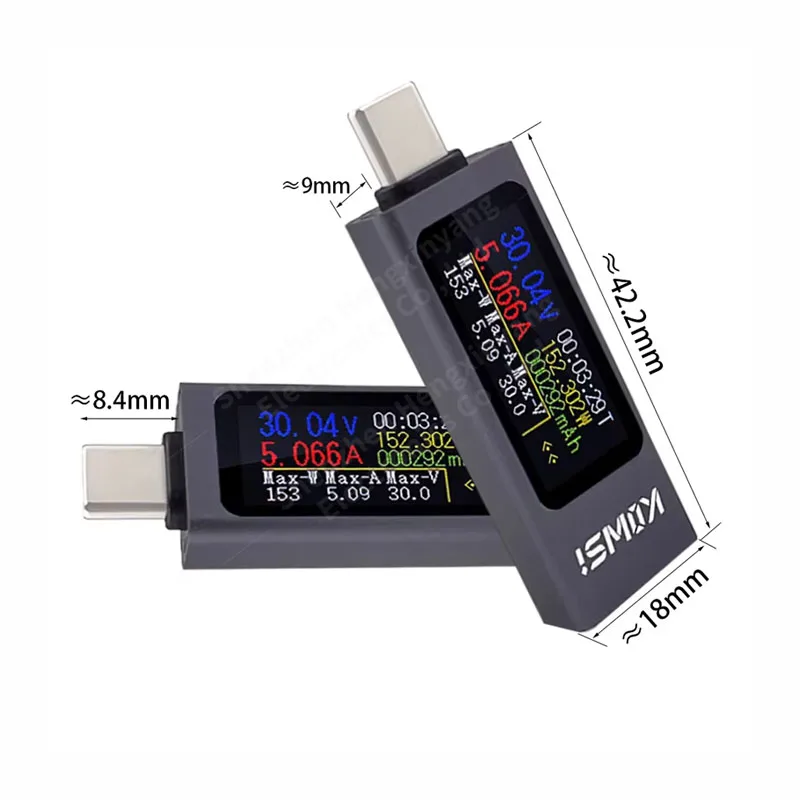 11 In 1สี Type-C เครื่องทดสอบแรงดันไฟฟ้าตัวบ่งชี้ไฟฟ้าแอมมิเตอร์มิเตอร์ไฟฟ้าค่าใช้จ่าย DC ดิจิตอลโวลต์มิเตอร์ Wattmete 0-12A