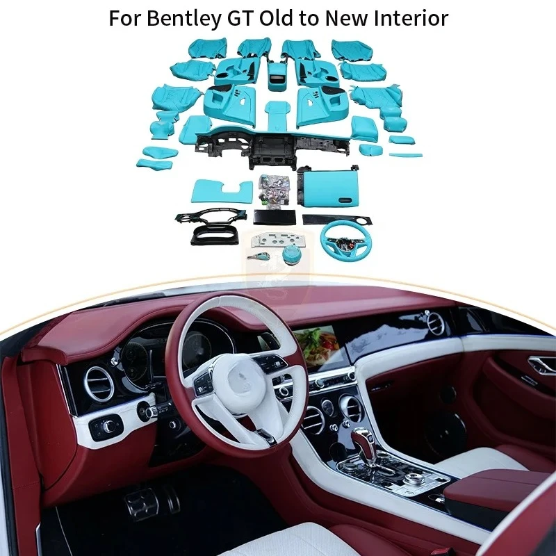 Full Interior Leather Upgrade Kit for Bentley Continental GT 2004-2018 Old to New Model Facelift Modification SetInterior Trims