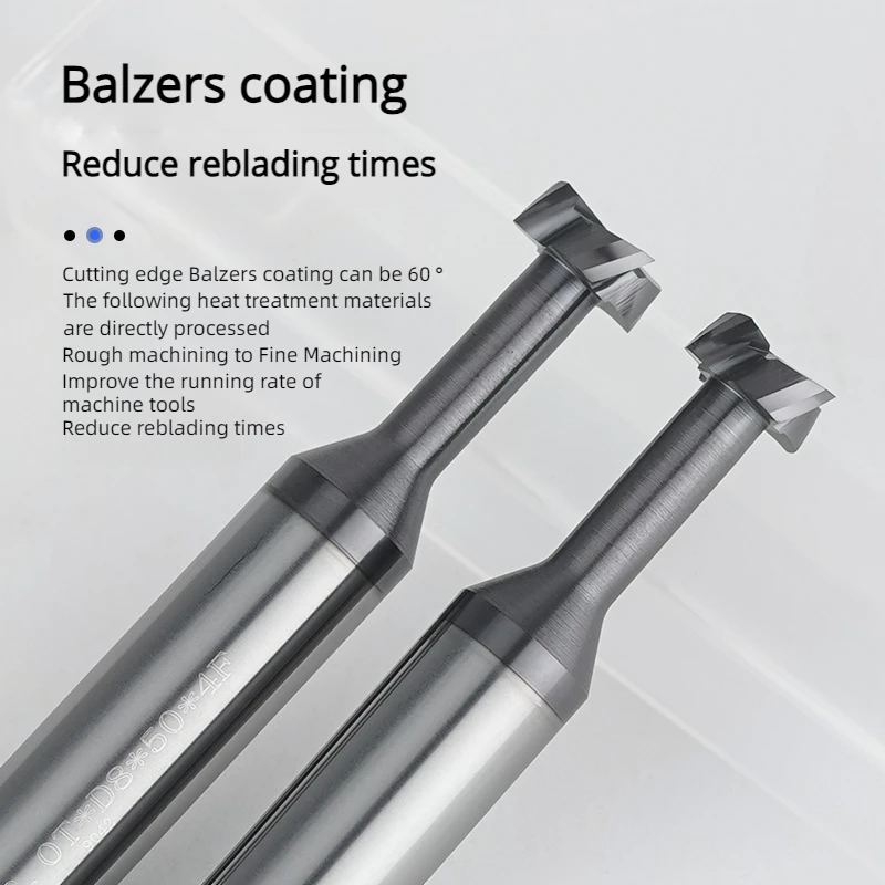 HRC55 HRC62 H1 H1.5 H2 H2.5 H3 D4 D6 D8 D10 D12 T-Slot Milling Cutters Four Edge Milling Cutter Holder CNC Milling Machine
