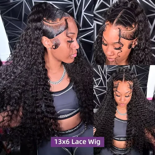 Imagen 2 del producto Peluca Frontal de onda profunda de 38 pulgadas transparente 13x4 13x6 HD pelucas de cabello humano Frontal de encaje pelucas frontales de encaje de cabello humano rizado para mujeres