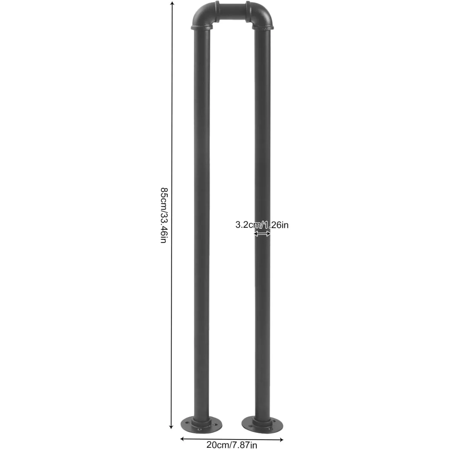 Main courante d'escalier, garde-corps en fer forgé en forme de U, antidérapant, sécurité intérieure ou extérieure, mâts de soutien pour les enfants pour loft, hôtel