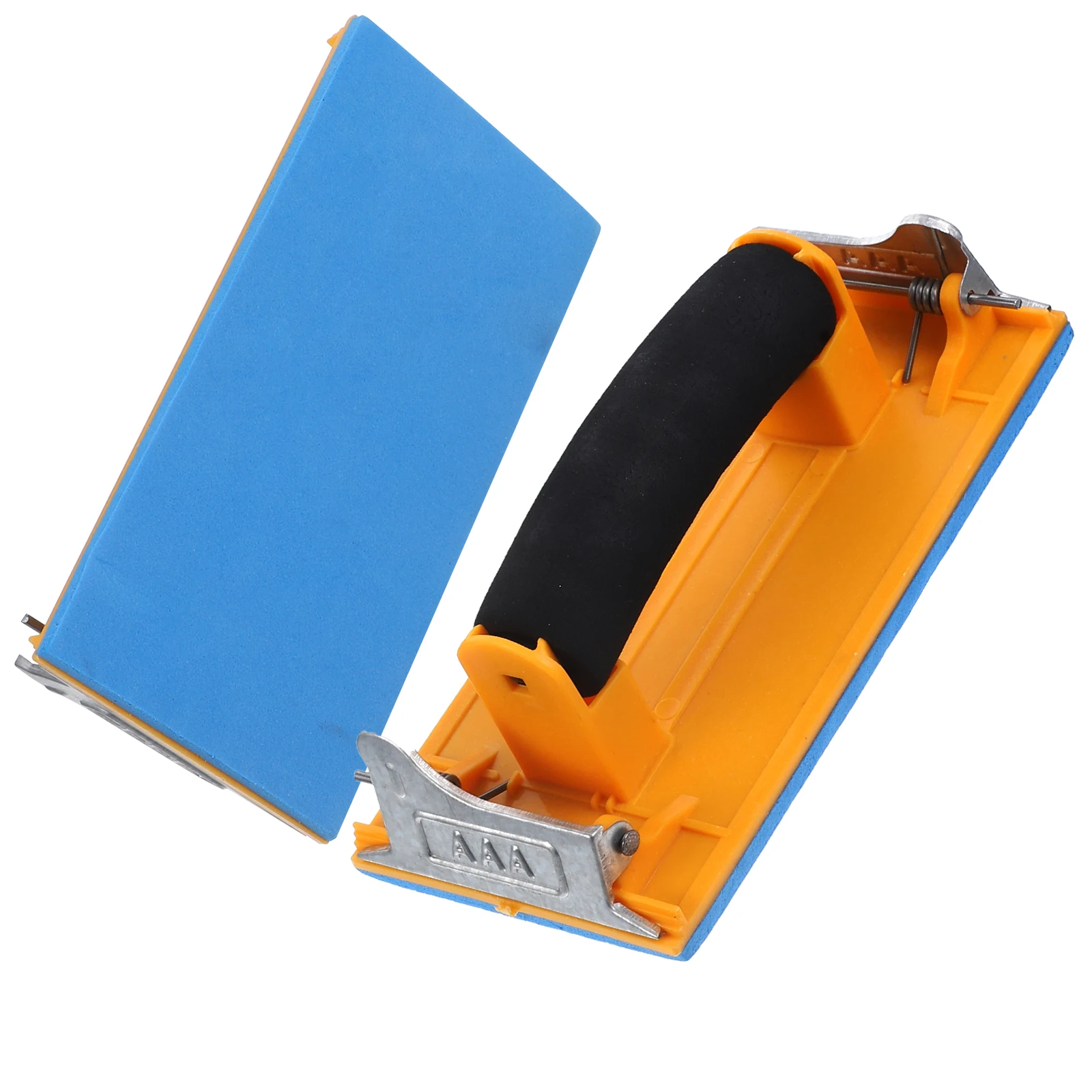 

Sandpaper Holder Tool Lightweight Durable Ergonomic Sponge Handle Firm Metal Clips Easy Sanding Wall Wood Metal Drywall