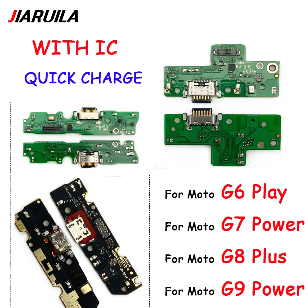 Cargador rápido para Moto G9 Power G8 Plus M G7 Power G6 Play, base de carga USB, placa de puerto con micrófono, Cable flexible