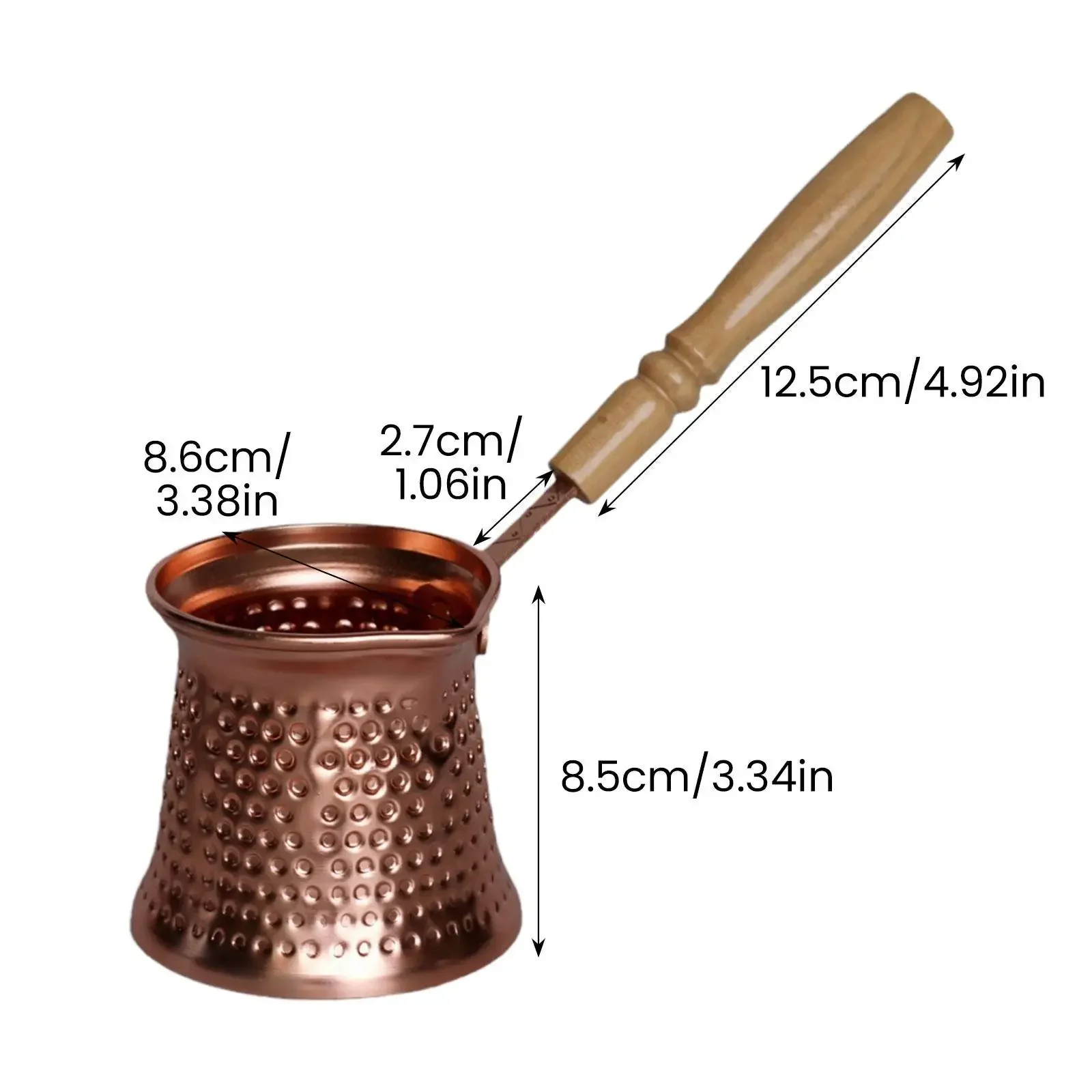Turkish Coffee Pot Cezve, Stovetop Brewer for Traditional Turkiye Coffee, Bar & Kitchen Household Serving Pot view 6