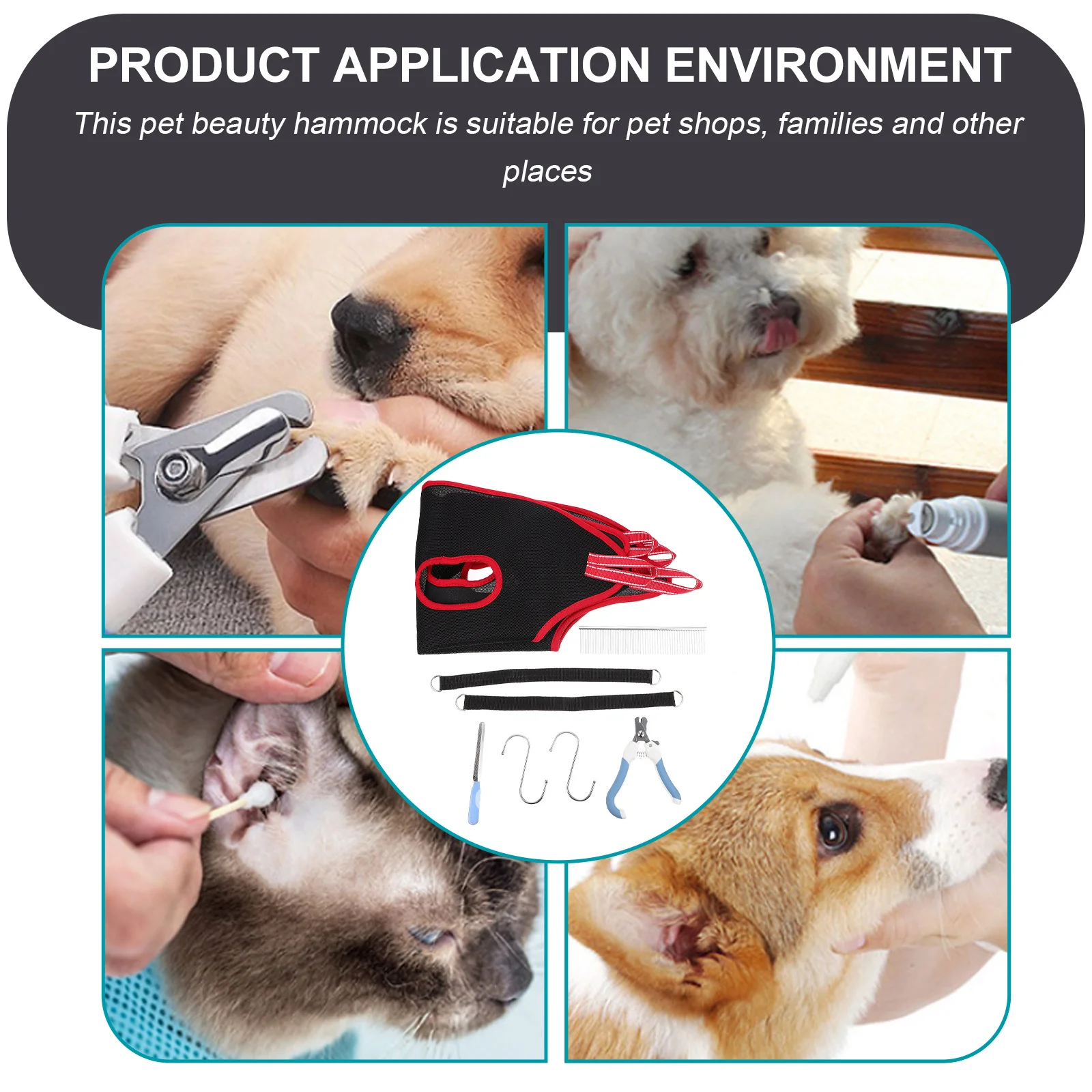 1 комплект, инструменты для обрезки ногтей домашних животных, прочный гамак для ухода за кошками, собаками, щенками, практичные аксессуары для ухода за домашними животными